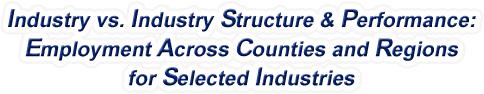 Louisiana - Industry vs. Industry Structure & Performance: Employment Across Counties and Regions for Selected Industries